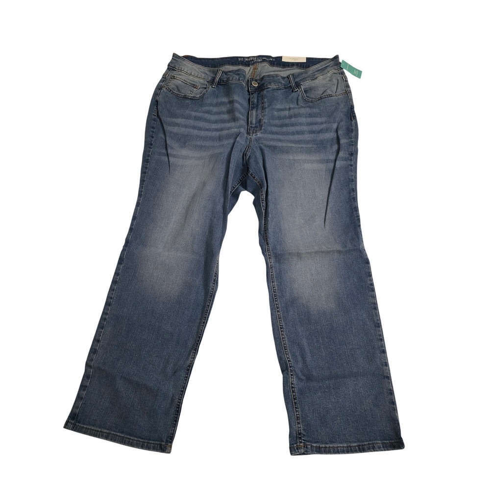 Maurices Classic Straight Jeans Womens 22W‎ X-Short Mid Rise Super Stretch Blue